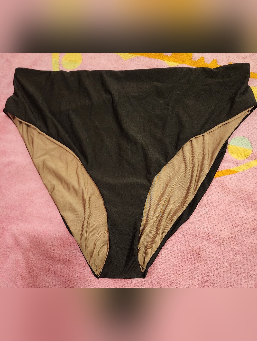 Good American Reversible Black/Tan High-Waist Swimsuit Bottoms Plus Size 5 NWT